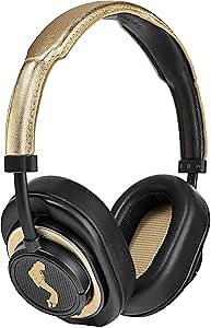 Master & Dynamic MW50+ Wireless Bluetooth Headphones, 40mm Beryllium Driver, Interchangeable 2-in-1 Design, Converts from Over-Ear Headphones to On-Ear Headphones, Michael Jackson (Black/Gold)