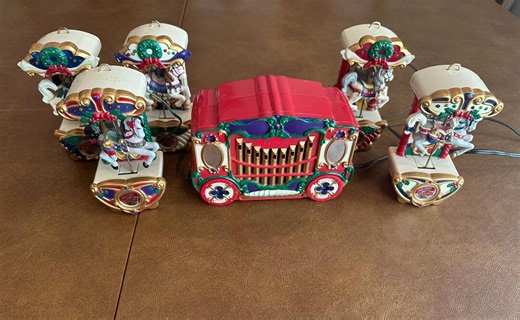 Vintage 5-horse 1992 Mr. Christmas Holiday Carousel - Etsy