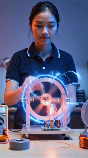How to Make a Free Mini Generator Using 2 DC Motors ⚡ #generator #diypower #freeenergy #shorts