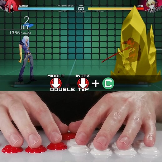 11K views · 58 reactions | UNI 2 on Hit Box - Double-Tap 22 Use the double-tap method for quick Down-Down inputs. Slide your middle finger through the Down button then your index finger directly after. #HitBox #HowToHitBox #UNI2 #inbirth #leverless | Hit Box Arcade | Facebook