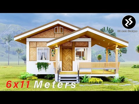Modern Native House Design with 2 Bedrooms | 6x11 meters | Half Amakan | Modern Bahay Kubo