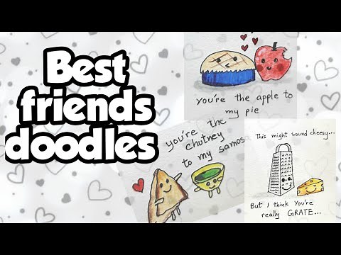 Friendship day Doodle art |six cute bff doodle |best friends doodle |easy doodle