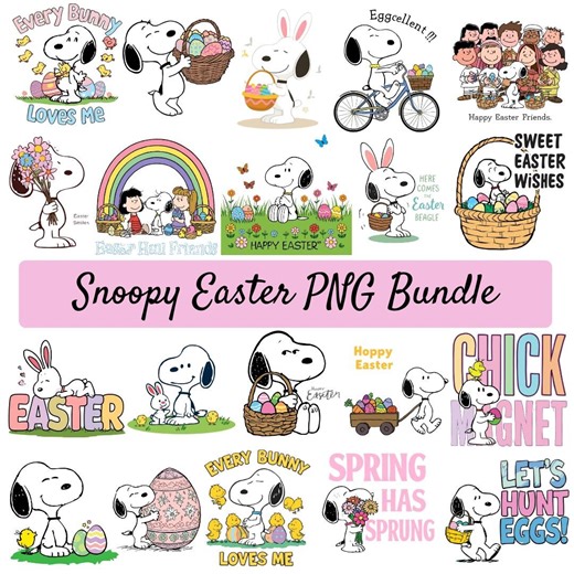 Snoopy Easter PNG Bundle, Peanuts Cartoon Clipart (digital Download) - Etsy