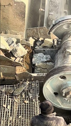 Big Rock Hits Crusher Wheel 😱 | Slow Motion Power #jawcrusher