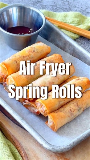 AIR FRYER SPRING ROLLS - Golden, crispy, and packed with shrimp and cabbage. Just 10 minutes in the air fryer, no deep-frying needed! 🥢 Recipe link in the comments! #airfryerrecipes #springrolls #easyrecipes | Rasa Malaysia