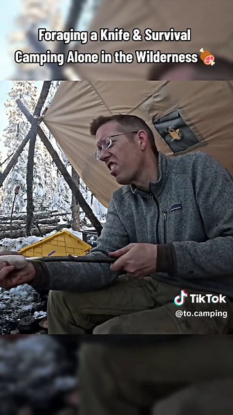 Survival Camping Alone: Foraging a Knife in the Wilderness