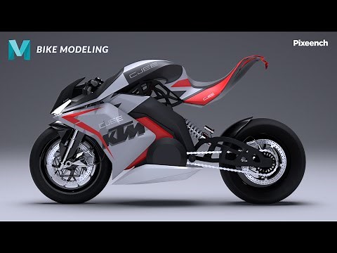 How to 3D Model a Realistic Bike - Maya tutorial (Timelapse) ‪@Pixench‬