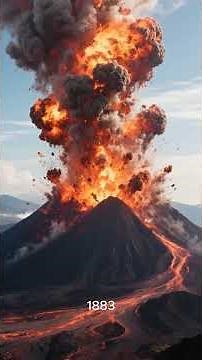 La explosión del volcán de Krakatoa en 1883