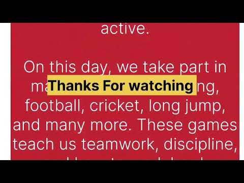 Sports Day Speech # sports day speech in english # Easyspeech on sports day # speech for sports day