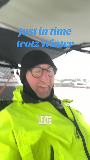 Just in Time! Schnee und Eis haben mich nicht aufgehalten. #fahrradwohnwagen #winter #outdoor #ebike #camping