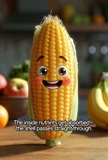 Did you know your body can't process corn?! #3danimation #eatthefruit #healthyfoods