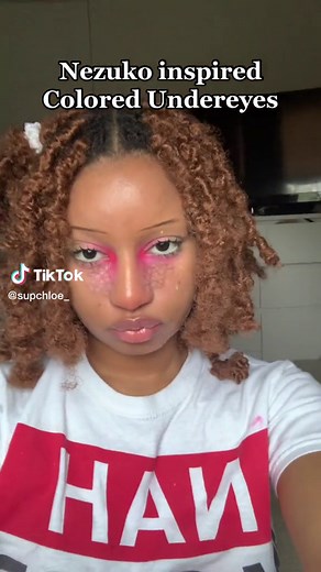 Bringing this back ☺️| #supchloe_ #makeup #coloredundereye #nezuko #demonslayer #animemakeup #greenscreen