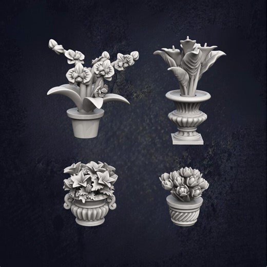 Modular Plant Pots D&D RPG Terrain World Forge Miniatures (dungeons and Dragons, Pathfinder, Wargaming, Tabletop Games) - Etsy
