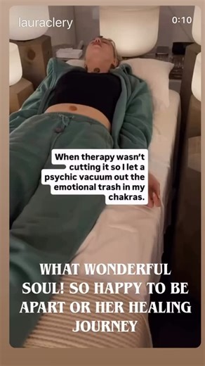 A powerful chakra alignment session with the beautiful Laura Clery today ✨ Clearing blockages, restoring balance, and opening the path to deeper clarity and healing. Your energy is magic, Laura. @lauraclery | Psychic Solutions