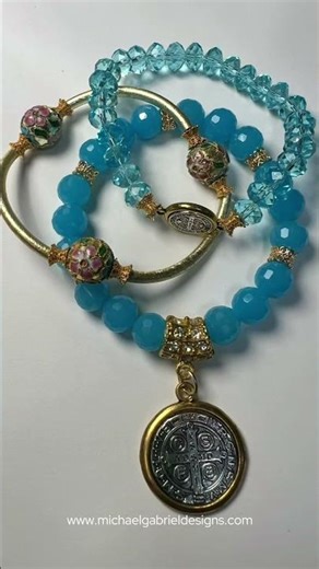 Saint Benedict Blue Darlin’. Www.michaelgabrieldesigns.com. #Macys #BlueBracelet #SaintBenedict.