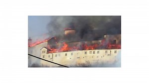 Medieval castle destroyed by fire