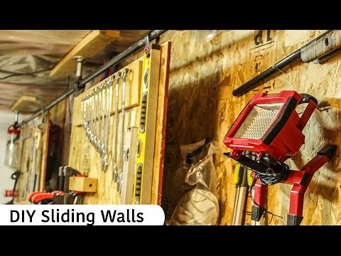 DIY sliding double wall - Garage storage idea