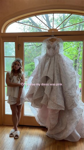 My beautiful pink Custom @Hayley Paige dress Videos by: @Cooks Bridal Wedding Content
