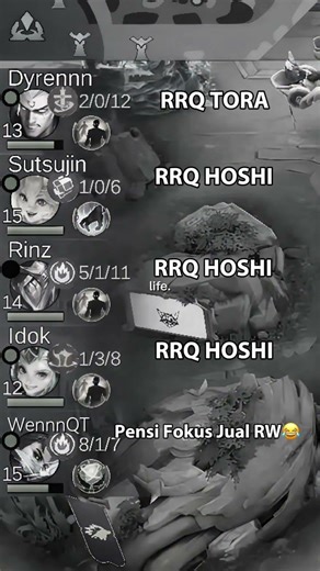 PENSI DARI RRQ JADI KING RW AUTO WINSTREAK #rrq #rrqhoshi #roomwangi #mobilelegends #fyp #rwml