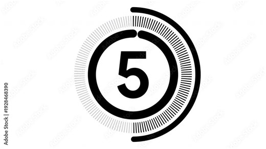 10 second countdown with circle animation, 10 to 0 animation countdown. 4K video