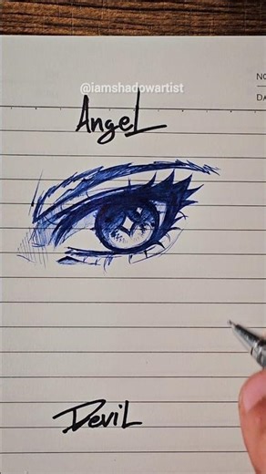 Drawing Eye 👀 Angel Vs Devil ✨️ #drawing #howtodraw #shorts #art