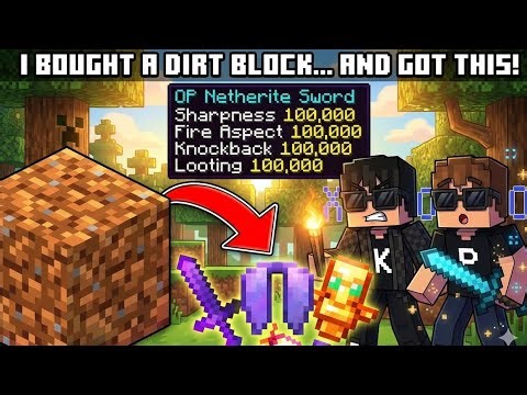 Minecraft But Dirt Gives OP Items| Xyvon Brothers