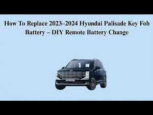 How To Replace 2023–2024 Hyundai Palisade Key Fob Battery – DIY Remote Battery Change