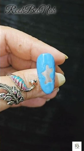 Blue polka bear Nailart 💅 #roohbeenah #easynailartideas #beginnersnailart #ytshorts