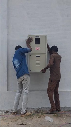 Three phase Meter service box installation work 🔴🟡🔵#threephasepower #installation #box #meterbox