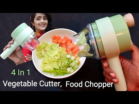 4 In 1 Electric Handheld Vegetable Cutter Set Wireless Food Chopper Product Review & Demo