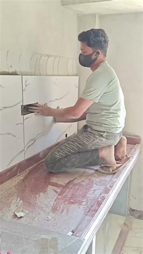 full modular kitchen process 🔥💪💯 #construction #shorts #viral #trending #tileswork