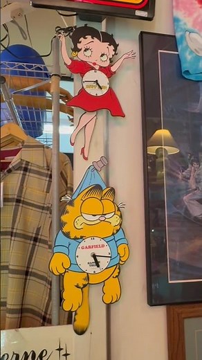 Betty Boop + Garfield Swing Clock