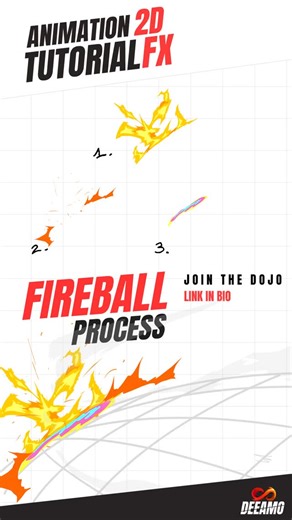 Julien_Animateur | 2D FX on Instagram: "💥 From spark to explosion. Learn how to animate a powerful fireball frame by frame. Join the Dojo — link in bio. #FXAnimation #2DAnimation #FireFX #Sakuga #AnimationDojo"