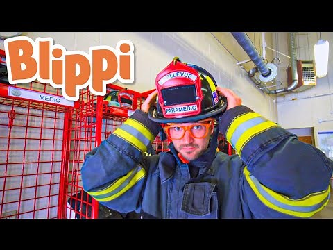 Blippi Visits a Firetruck Station | Blippi Visits | Learn about Vehicles for Kids | Videos for Kids