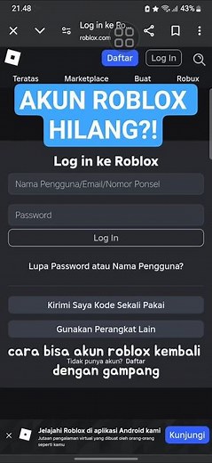 CARA MENGEMBALIKAN AKUN ROBLOX YANG HILANG 🔥 | ROBLOX ACCOUNT RECOVERY 2025