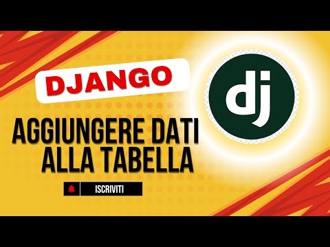 1.5 - DJANGO & DB: INSERIRE DATI