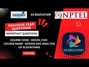 NPTEL DESIGN AND ANALYSIS OF ALGORITHMS PREVIOUS YEAR QUESTIONS AND IMPORTANT QUESTIONS | 8 WEEK