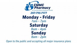 The CMMC Pharmacy is now offering Saturday and Sunday hours for your healthcare needs. With a convenient location and dedicated parking, the CMMC Pharmacy is here for you. | Central Maine Medical Center - CMMC
