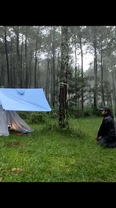 solo tarp tent camping in heavy rain #camping #solocamping #rain #heavyrain #outdoors | AdiRayya