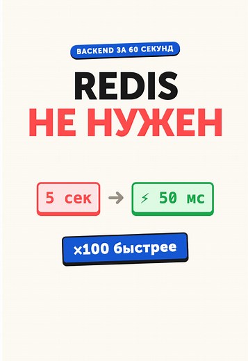 Дашборд тормозит 5 секунд на каждой загрузке из-за тяжёлой агрегации? В Postgres это чинится одной командой — без Redis. VIEW не спасёт: это просто сохранённый текст запроса, агрегация гоняется заново каждый раз. А MATERIALIZED VIEW хранит готовый результат на диске — любой SELECT отдаёт его за ~50 мс вместо 5 секунд. В 100 раз быстрее. Нюанс: сам не обновляется — нужен REFRESH (обычно по расписанию). Зато, в отличие от Redis, его можно индексировать, фильтровать в SELECT и джойнить как обычную