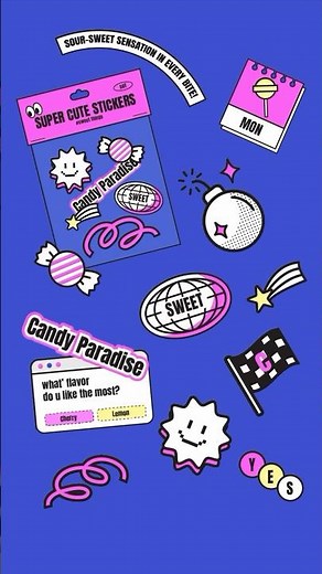 💝무료일러소스 14종 공유, 키치한 일러스트 받아가세요✨ 파일받는법 캡션확인 #무료일러스트 #무료소스 #디자인소스 #일러스트강좌