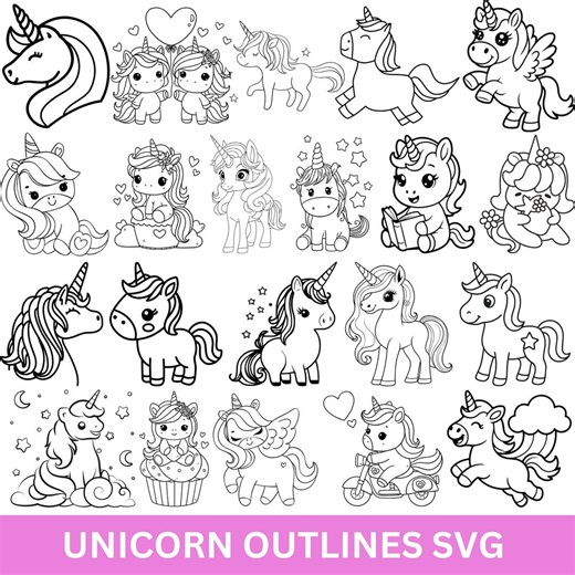 Unicorn SVG Bundle: Clipart Cut Files for Cricut (digital Download) - Etsy