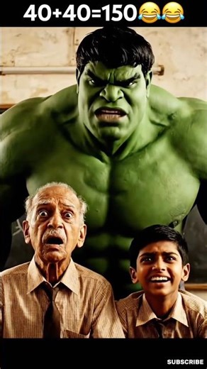 Funny cartoon hulk video 😂40+40=150😂😂wait for end #viral #funny #kids #new