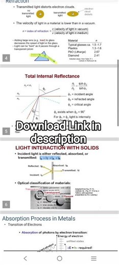 Free PPT 📊 Optical Properties of Materials | Prepared Slides Download #shorts
