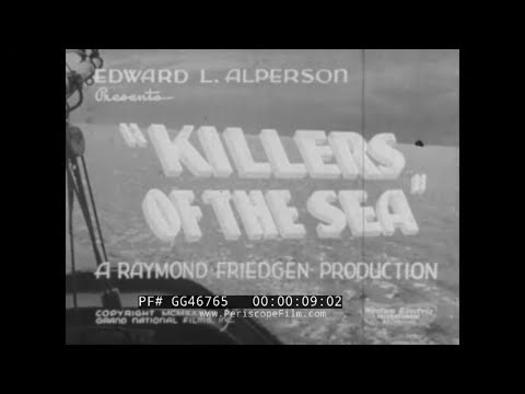 " KILLERS OF THE SEA " 1937 CAPT. WALLACE CASWELL, JR. TIGER SHARK HUNTER DOCUMENTARY FILM GG46765