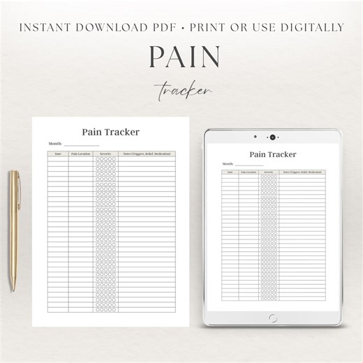 Pain Tracker Printable | Chronic Pain Log | Health Planner Insert (PDF Download) - Etsy Canada