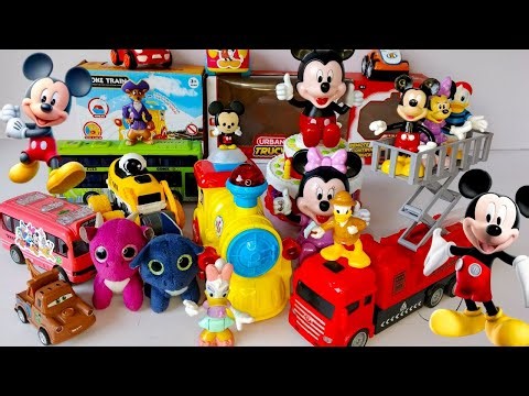 12 minute Satisfying Unboxing Disney Mickey Mouse Pink bus Race Garage Playset| Review Toys ASMR