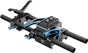 SIRUI Universal Camera 15mm Rod Rail Baseplate with Dual Carbon Fiber Rods, Y-Shaped Lens Bracket, Quick Release Plate and Clamp Set, Rod Rail Base Plate for Tripod, Shoulder Rig, SC-BPS