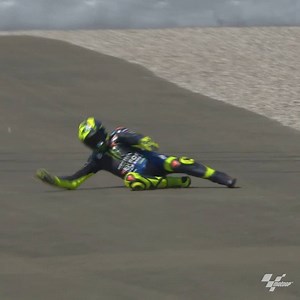 Sliding down the road and out of Q2 contention! 😢 Valentino Rossi VR46 Official's qualifying came to an abrupt end at Turn 9! #AustrianGP 🏁 | MotoGP