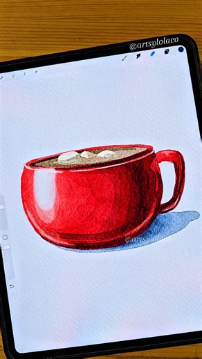 Artsy Lola Co on Instagram: "Simple Cozy Mug ❤️ Used: Ultimate Watercolor Bundle Edition by Artsy Lola Co. Exact brushset, washi tape and canvases are available at our Website for Procreate. #procreate #procreatebrushes #christmas"